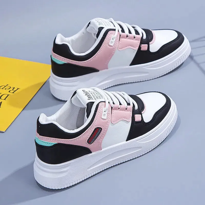 2023Women Sneakers PU Leather Women's Shoes White Platform Casual Sneaker Spring Summer Female Board Shoes Flats Ladies Trainers
