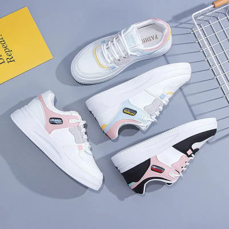 2023Women Sneakers PU Leather Women's Shoes White Platform Casual Sneaker Spring Summer Female Board Shoes Flats Ladies Trainers