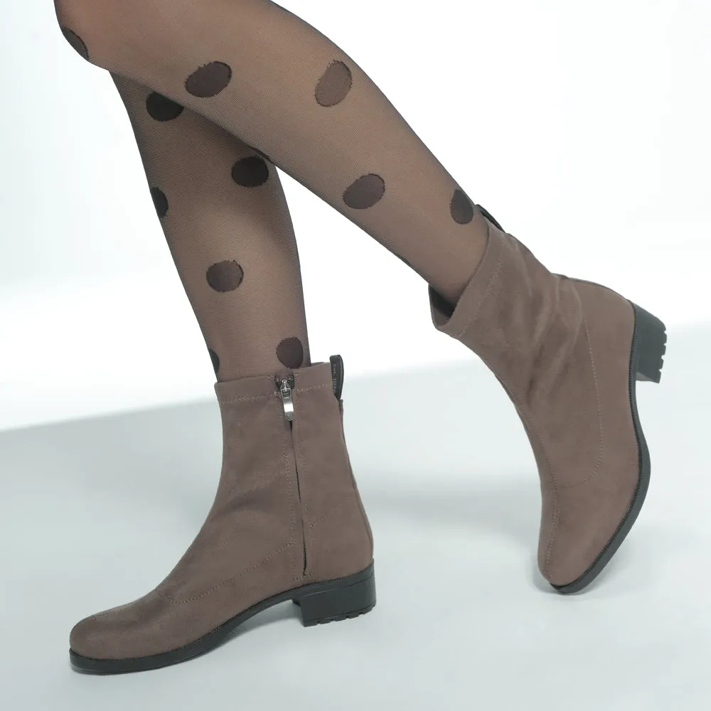 Alba Suede Ankle Boots (Taupe)