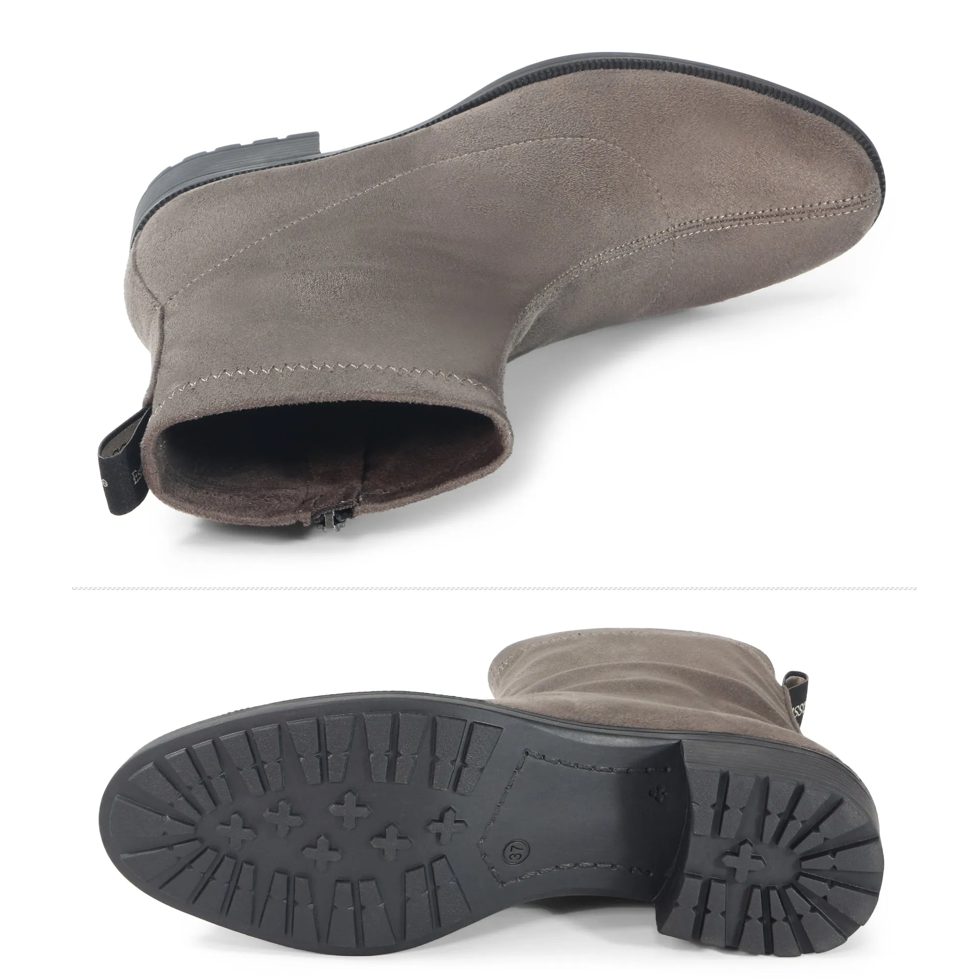 Alba Suede Ankle Boots (Taupe)