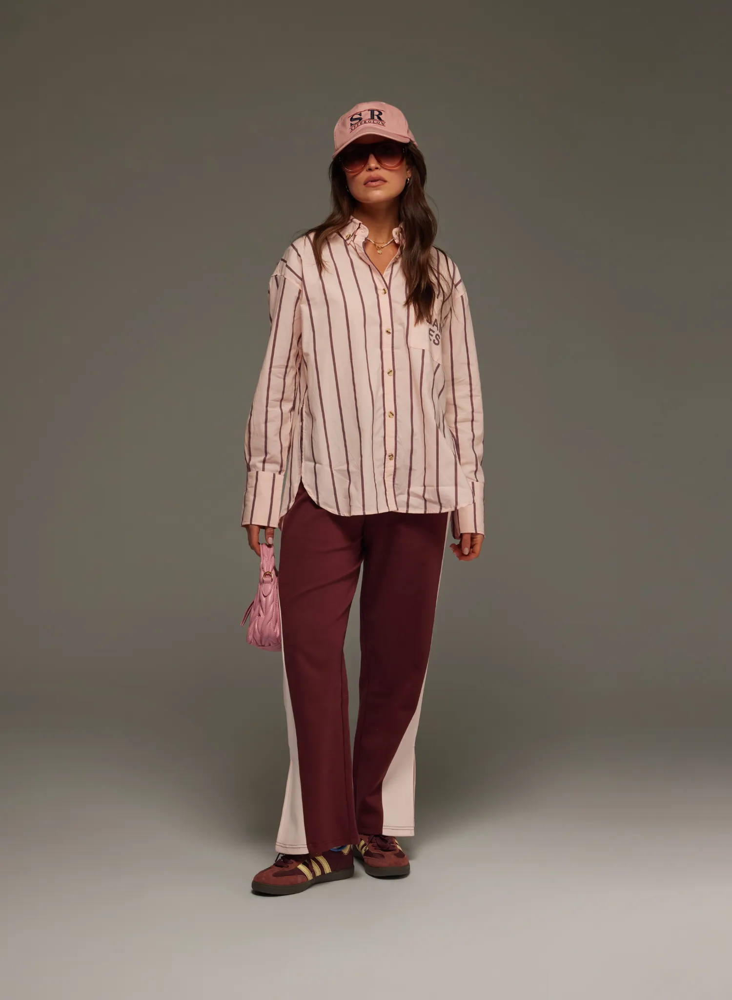 Alpine Cotton Stripe Shirt in Light Blush