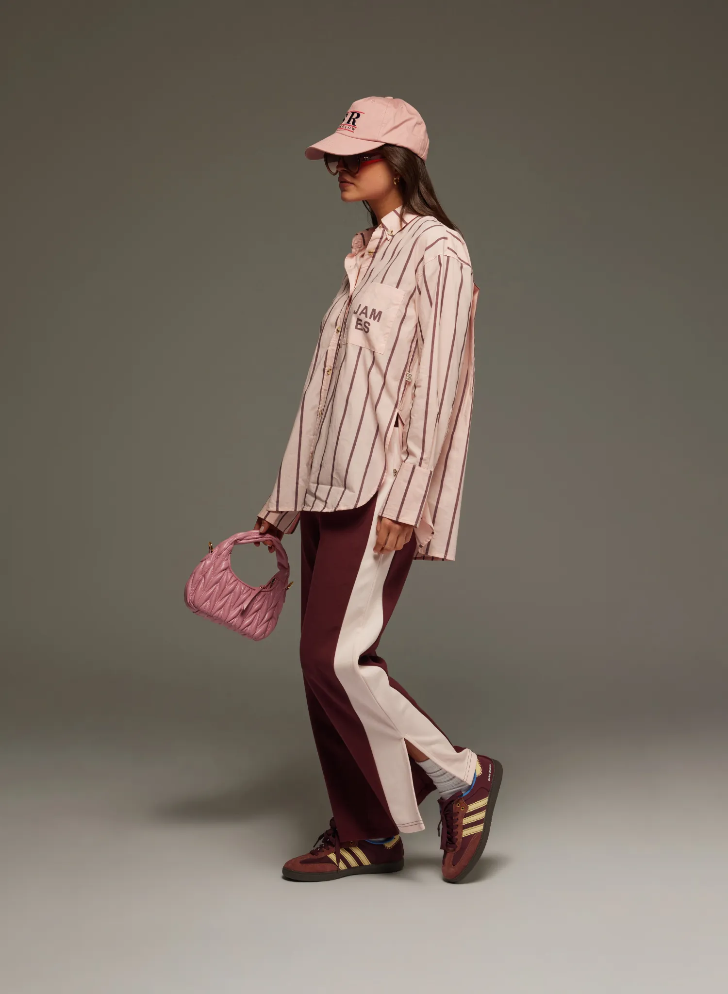 Alpine Cotton Stripe Shirt in Light Blush