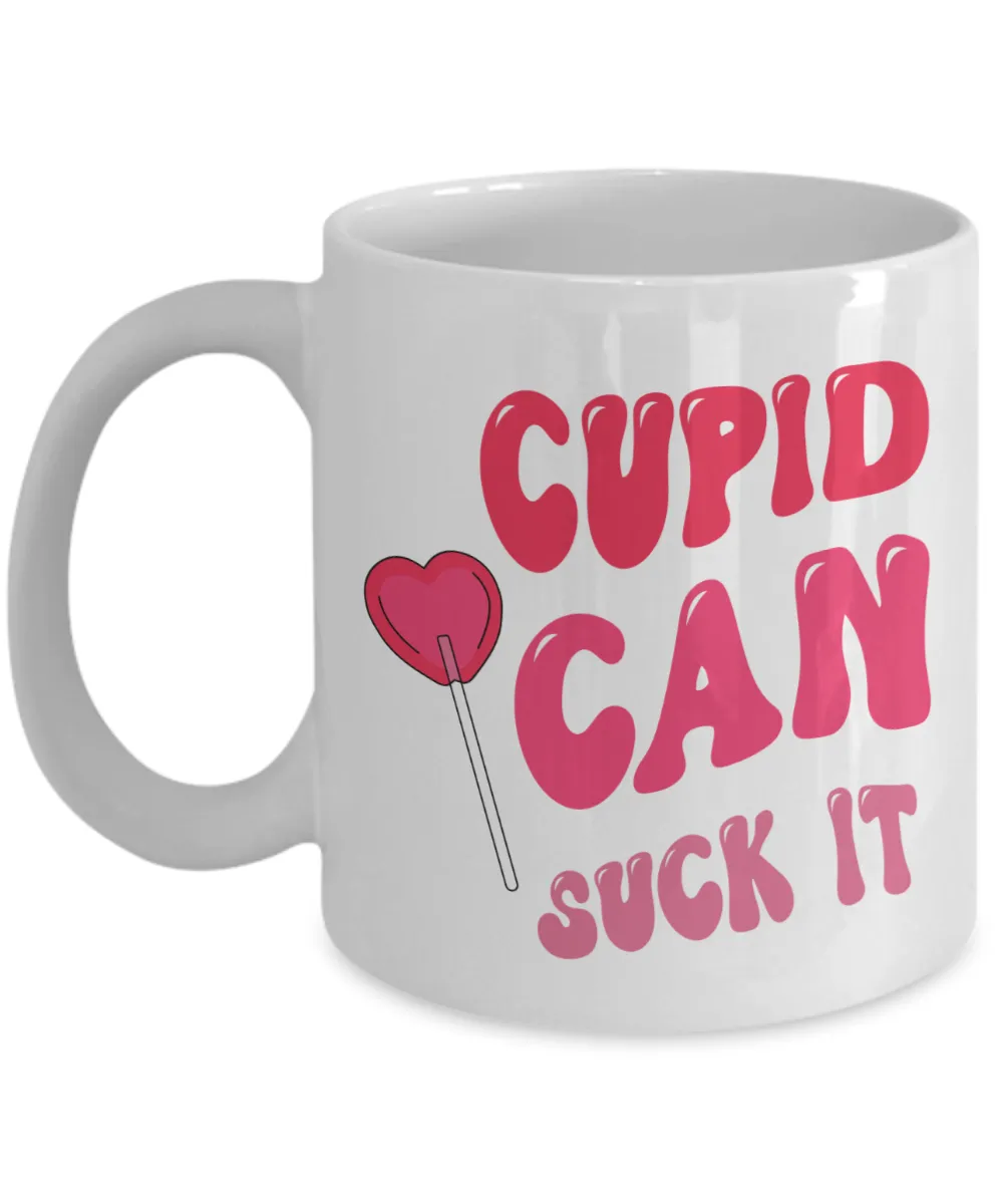Anti Valentines Day, Anti Valentine, Galentine Card, Galentines Day, Cupid Can Suck It, Mug Sarcastic Coffee Cup