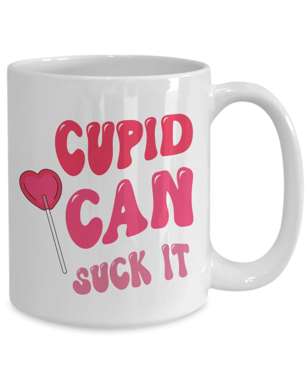 Anti Valentines Day, Anti Valentine, Galentine Card, Galentines Day, Cupid Can Suck It, Mug Sarcastic Coffee Cup