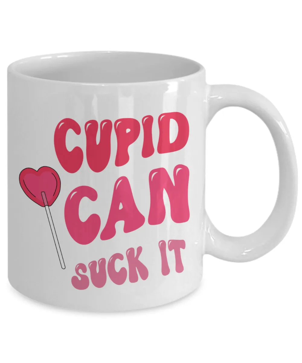 Anti Valentines Day, Anti Valentine, Galentine Card, Galentines Day, Cupid Can Suck It, Mug Sarcastic Coffee Cup