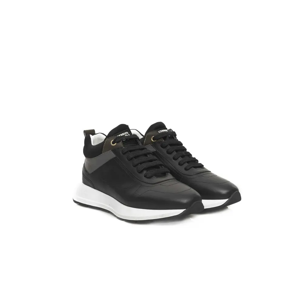 Black Cowhide Women Sneaker Platform