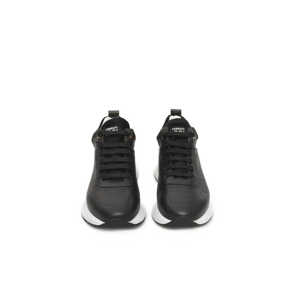 Black Cowhide Women Sneaker Platform