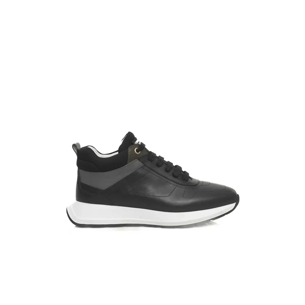 Black Cowhide Women Sneaker Platform