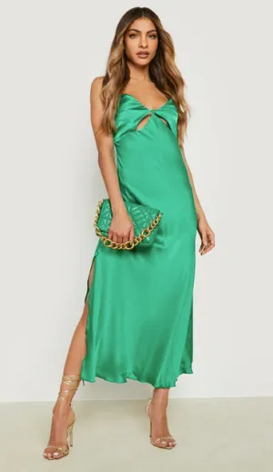 Boohoo Cutout Satin Dress