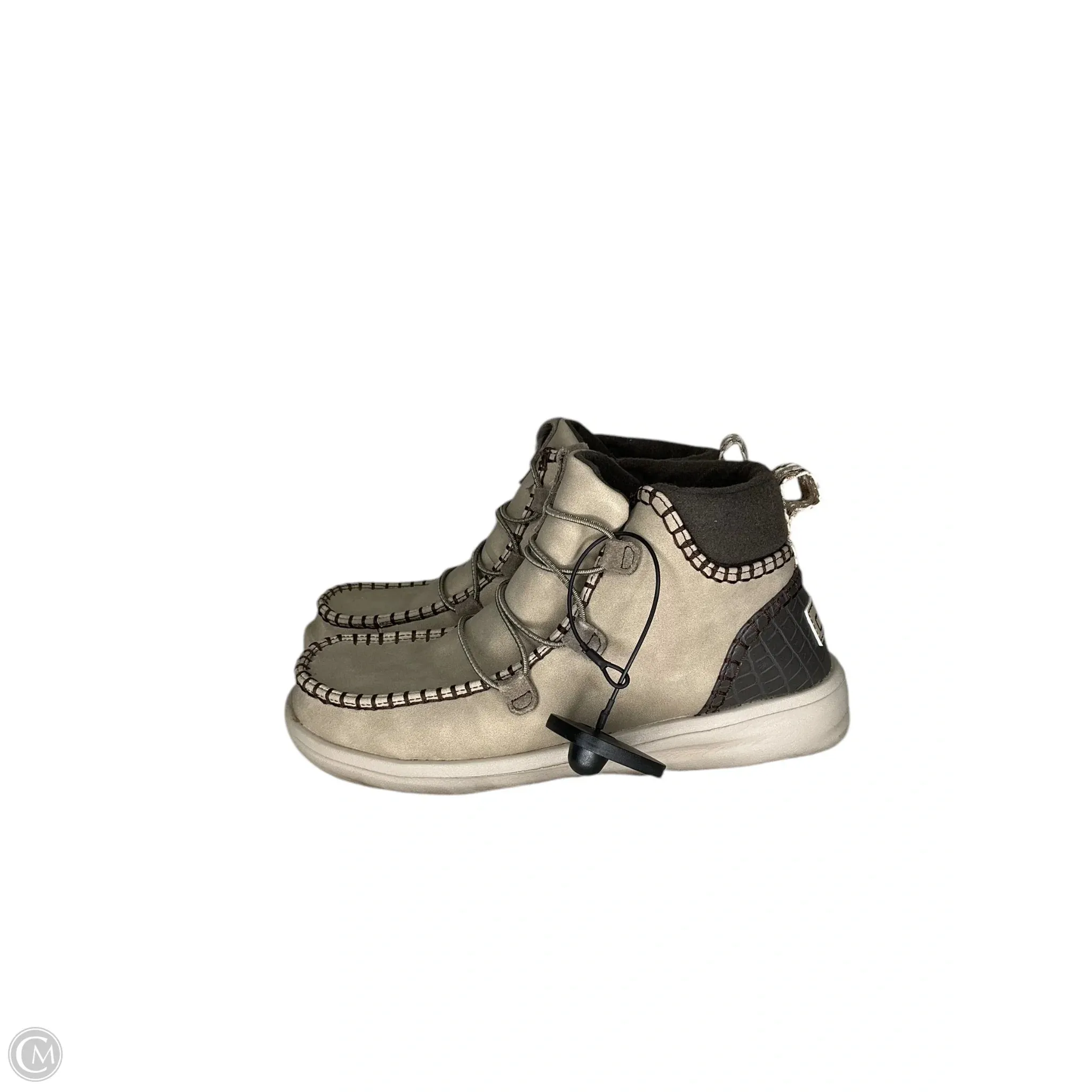 Boots Ankle Flats By Hey Dude In Beige, Size: 8