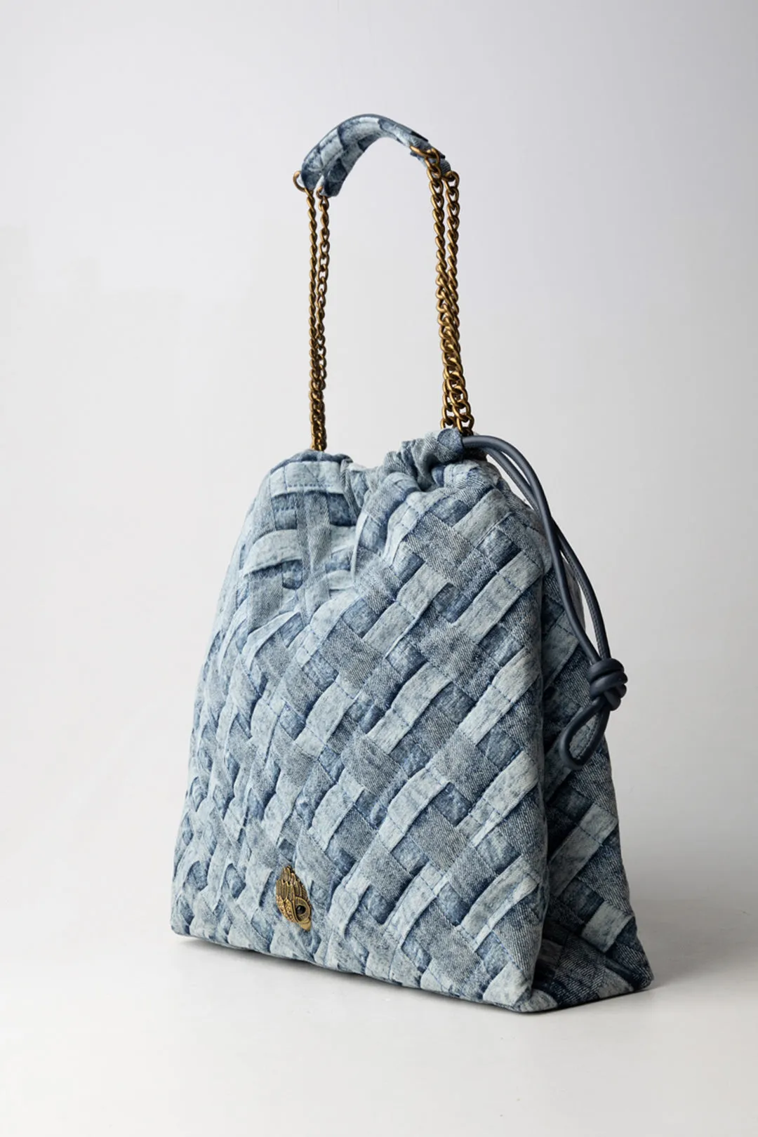 Borsa Kensington In Jeans Intrecciato