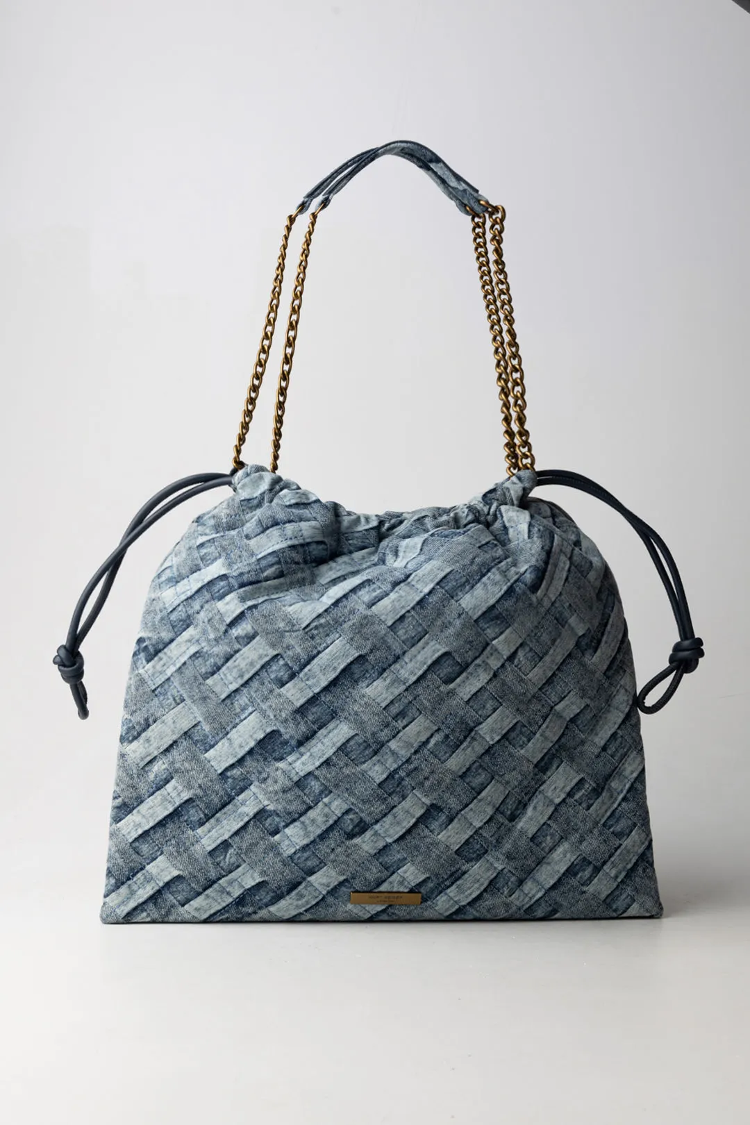 Borsa Kensington In Jeans Intrecciato
