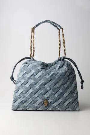Borsa Kensington In Jeans Intrecciato