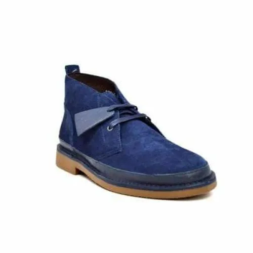 British Walkers Cambridge Men's Navy Blue Leather and Suede