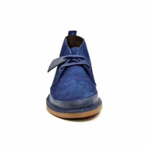 British Walkers Cambridge Men's Navy Blue Leather and Suede