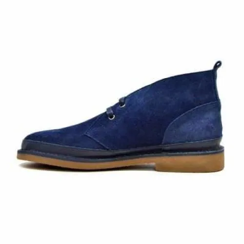 British Walkers Cambridge Men's Navy Blue Leather and Suede
