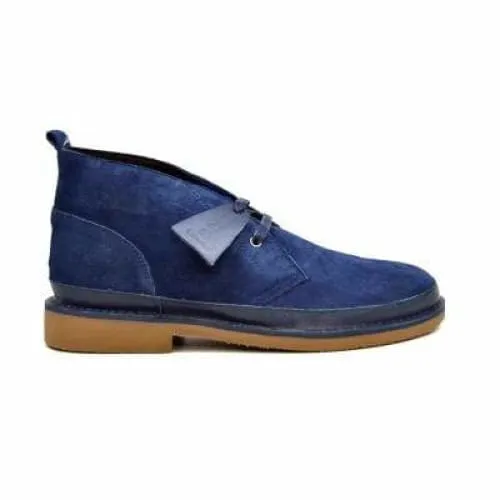 British Walkers Cambridge Men's Navy Blue Leather and Suede