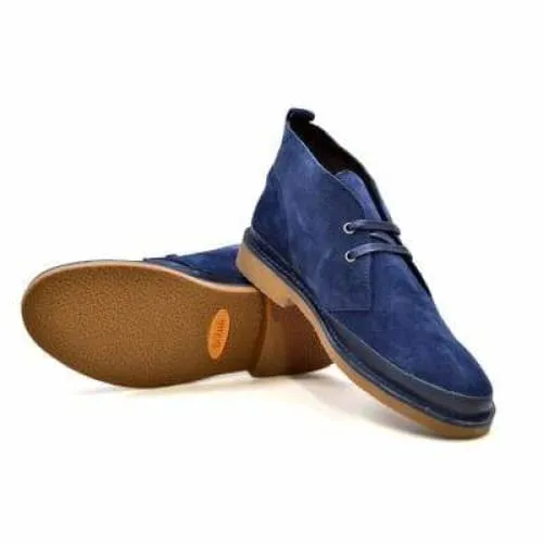 British Walkers Cambridge Men's Navy Blue Leather and Suede