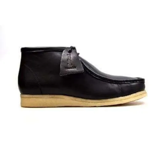 British Walkers Men's Black Leather High Top