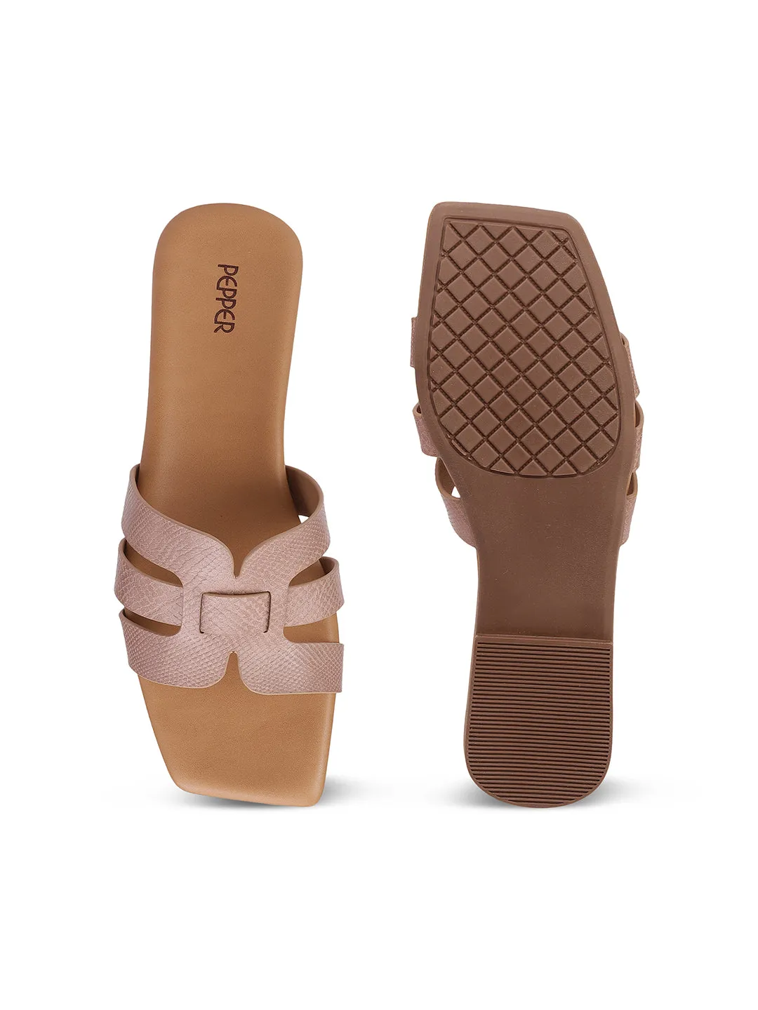 Casual Square Open Toe Slip-On Flats