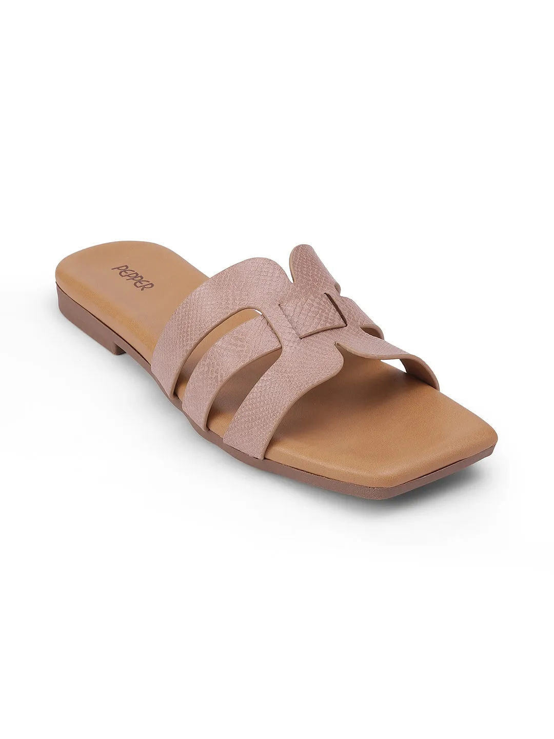 Casual Square Open Toe Slip-On Flats