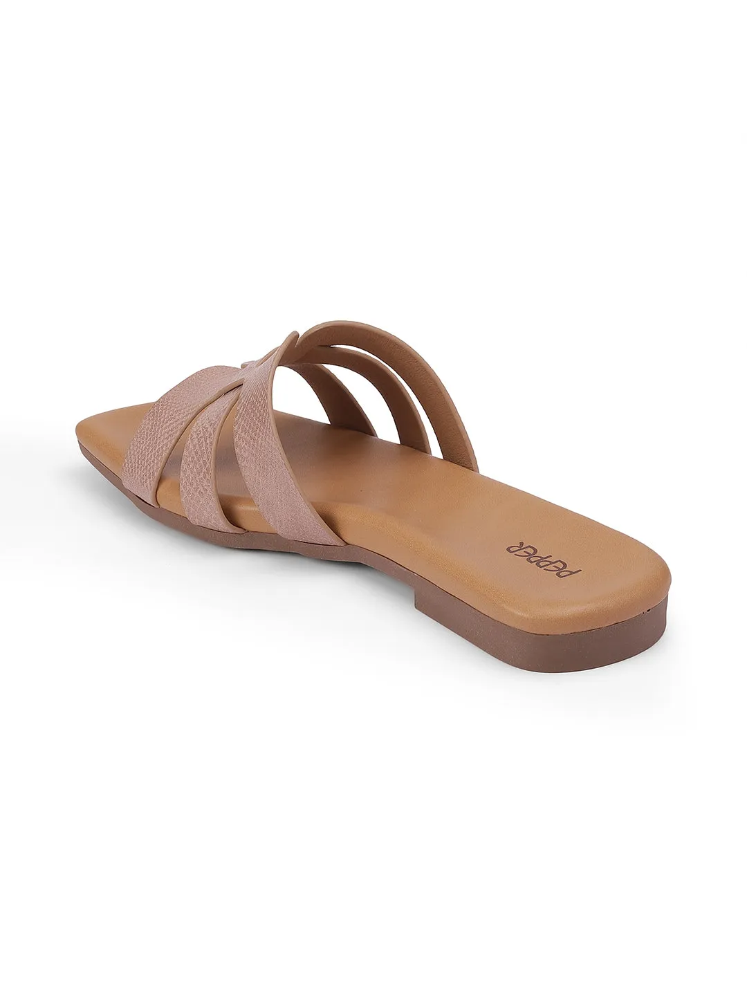 Casual Square Open Toe Slip-On Flats