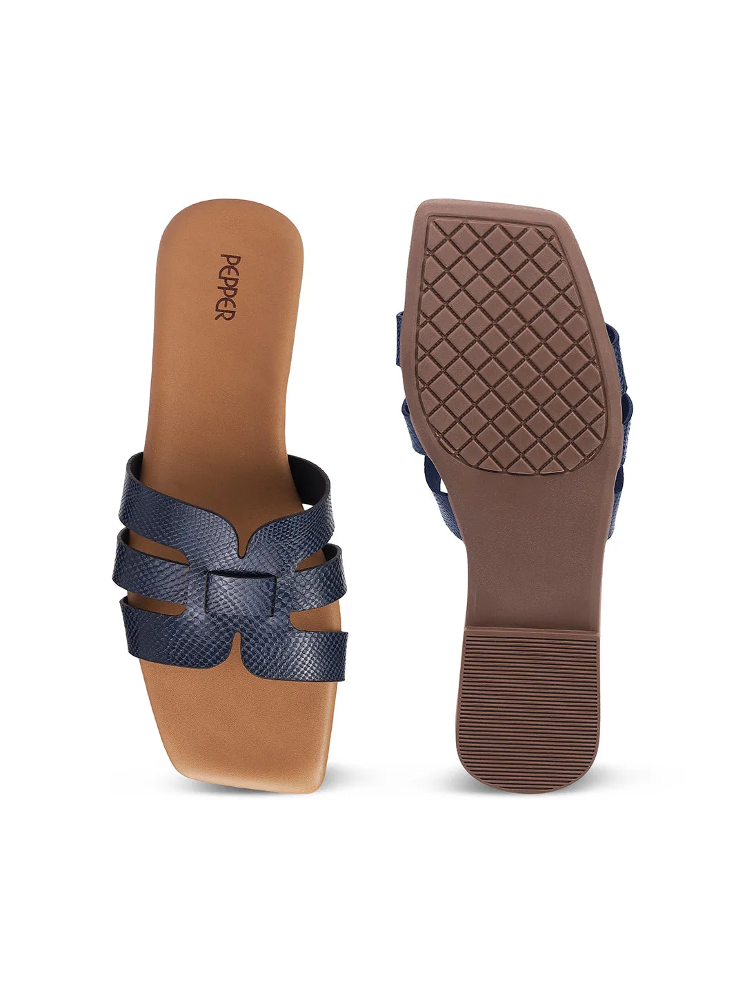 Casual Square Open Toe Slip-On Flats