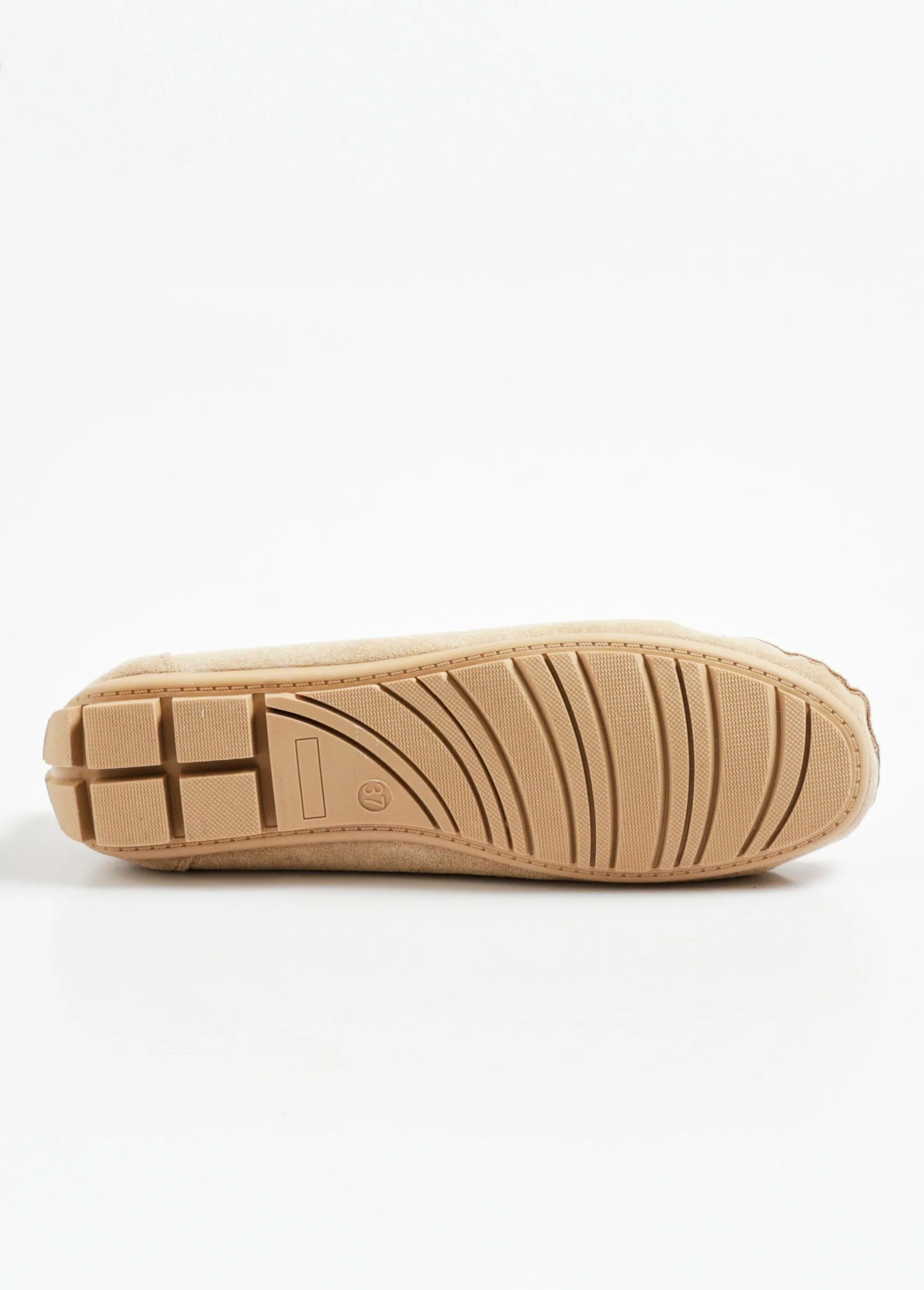 Chic suede-look loafers with bow