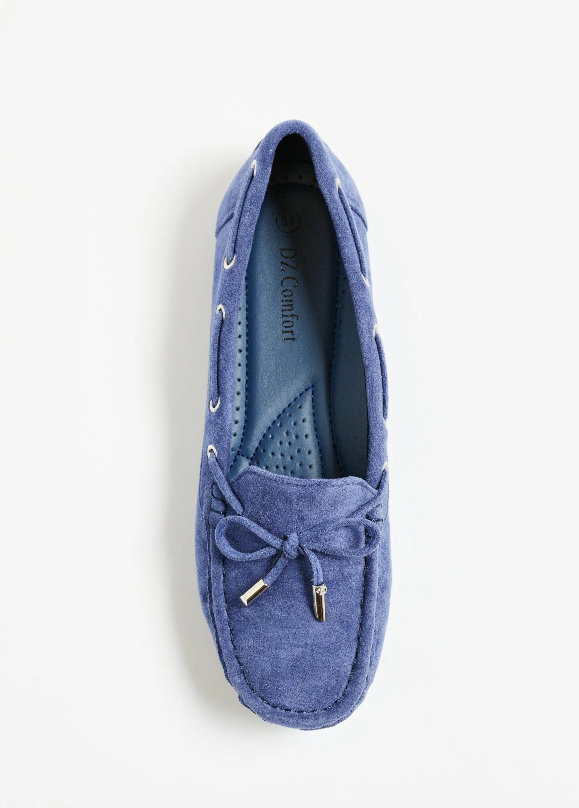 Chic suede-look loafers with bow