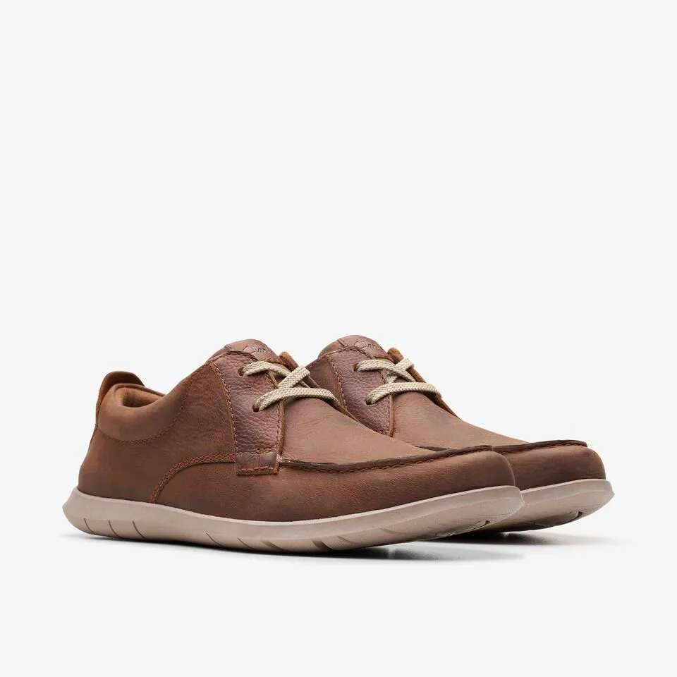 Clarks Men's Flexway Lace Dark Tan Leather