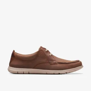 Clarks Men's Flexway Lace Dark Tan Leather