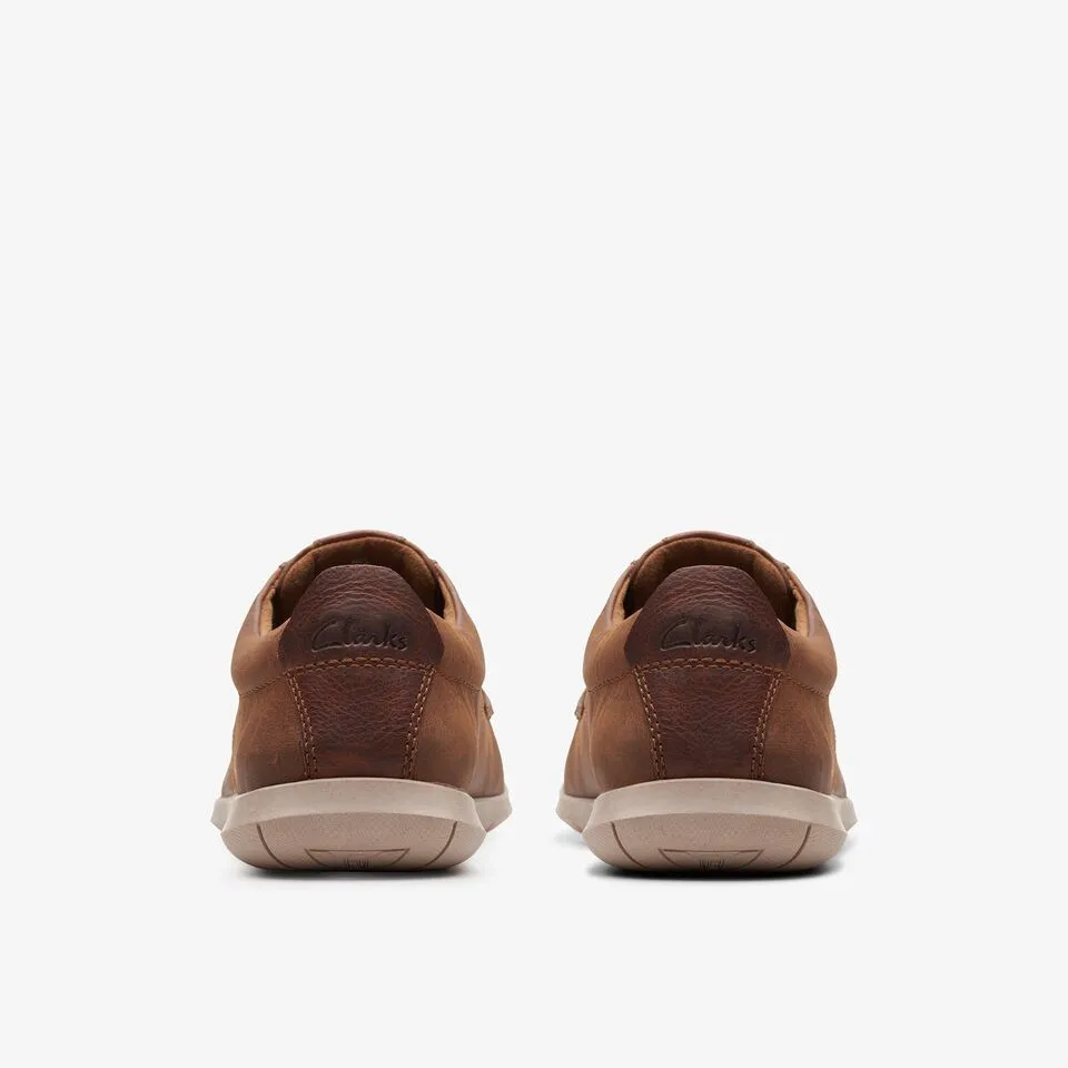 Clarks Men's Flexway Lace Dark Tan Leather