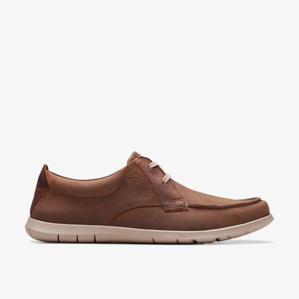 Clarks Men's Flexway Lace Dark Tan Leather