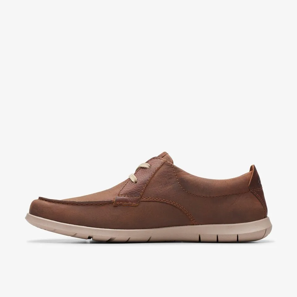 Clarks Men's Flexway Lace Dark Tan Leather