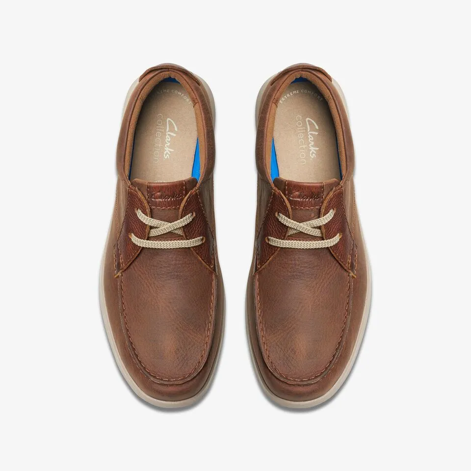 Clarks Men's Flexway Lace Dark Tan Leather