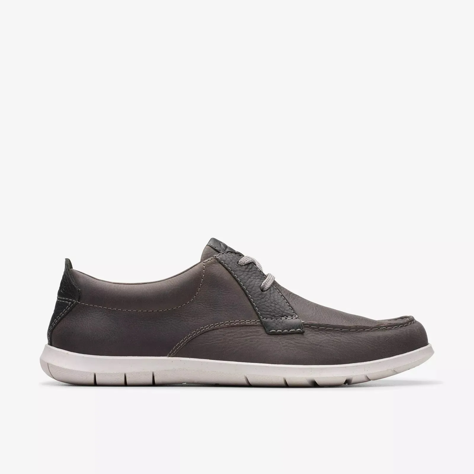CLARKS Men's Flexway Lace Light Grey Leather 26176951