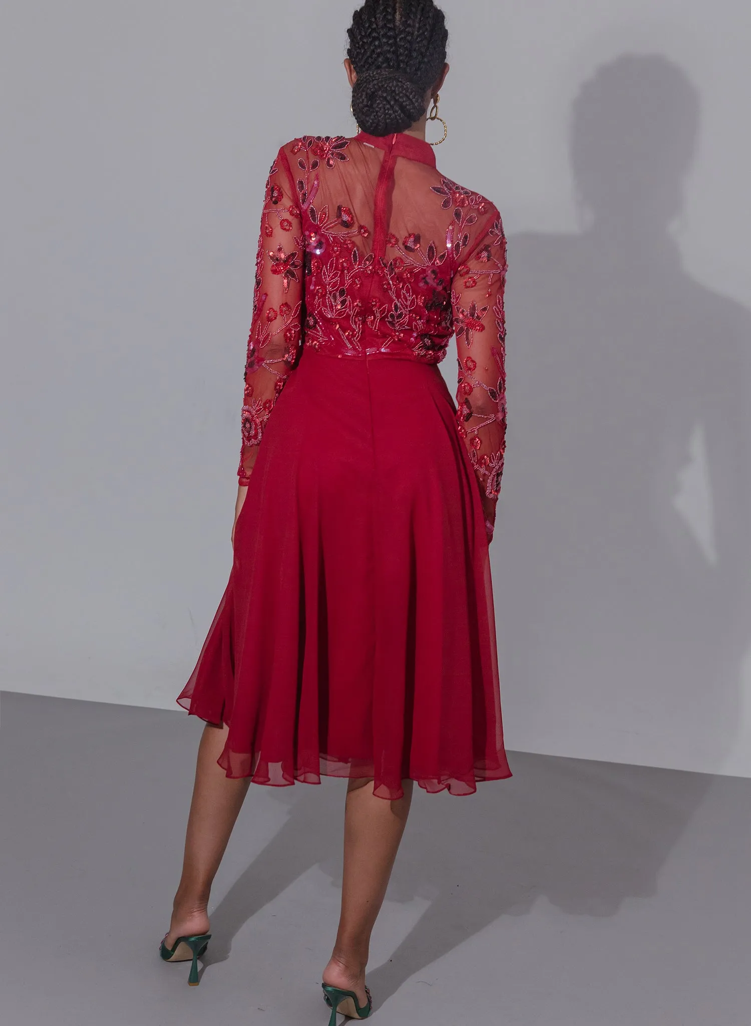 Coley Midi Dress Red