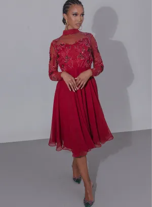 Coley Midi Dress Red