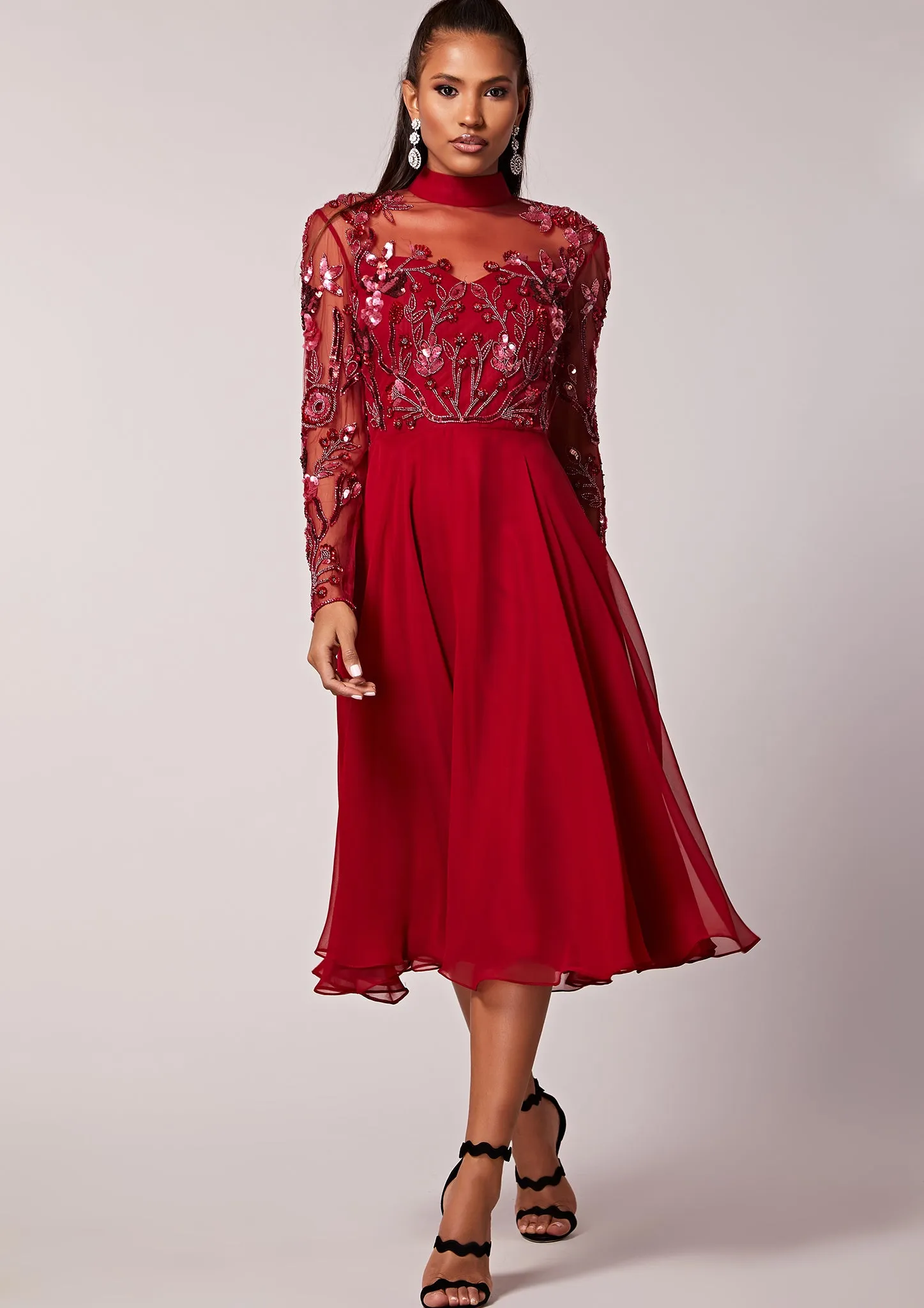 Coley Midi Dress Red