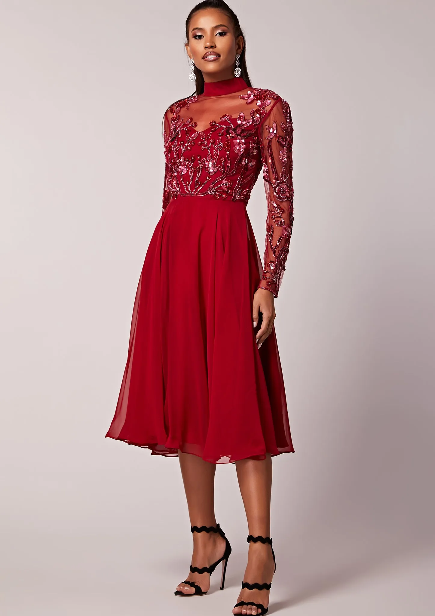 Coley Midi Dress Red
