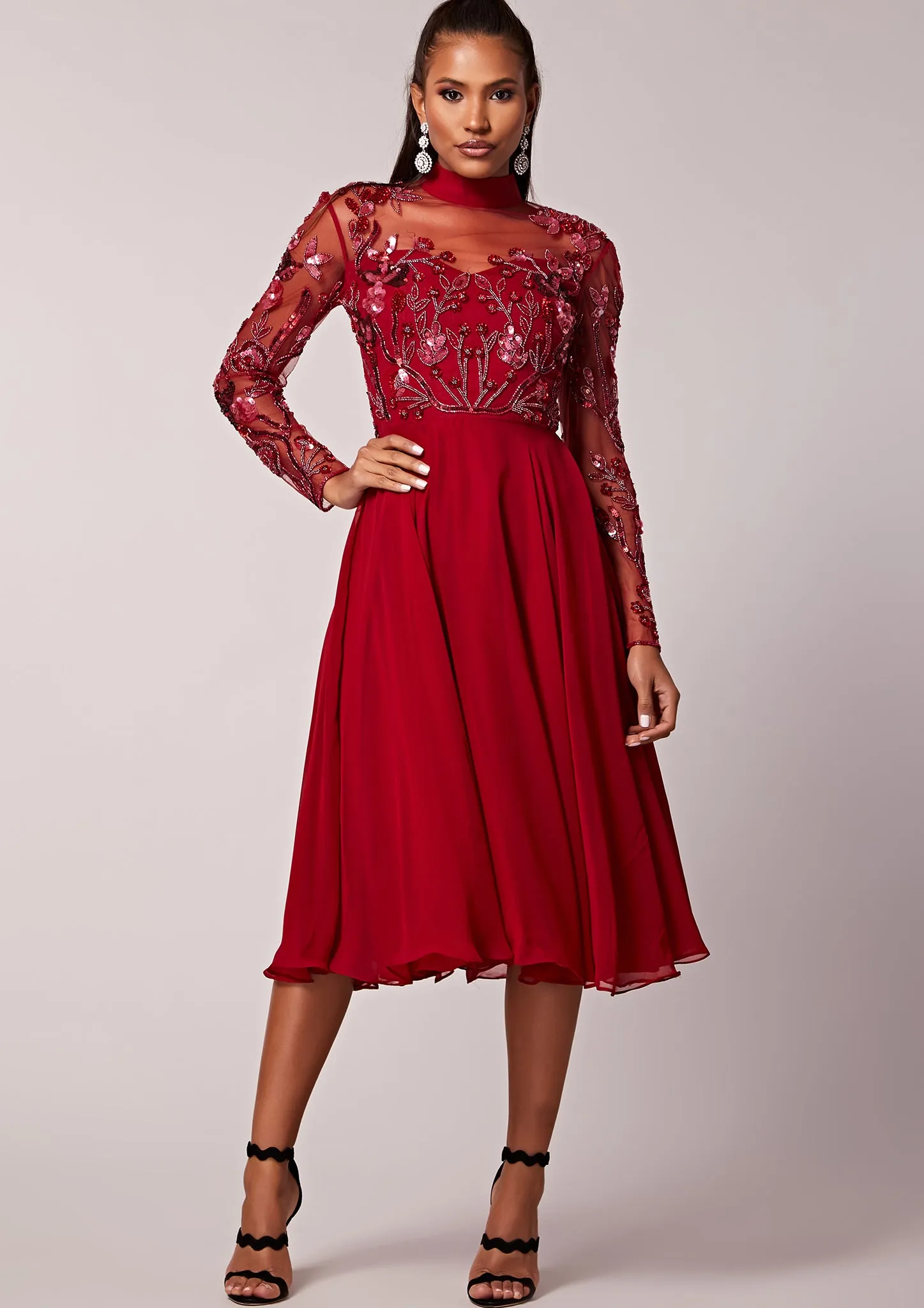 Coley Midi Dress Red