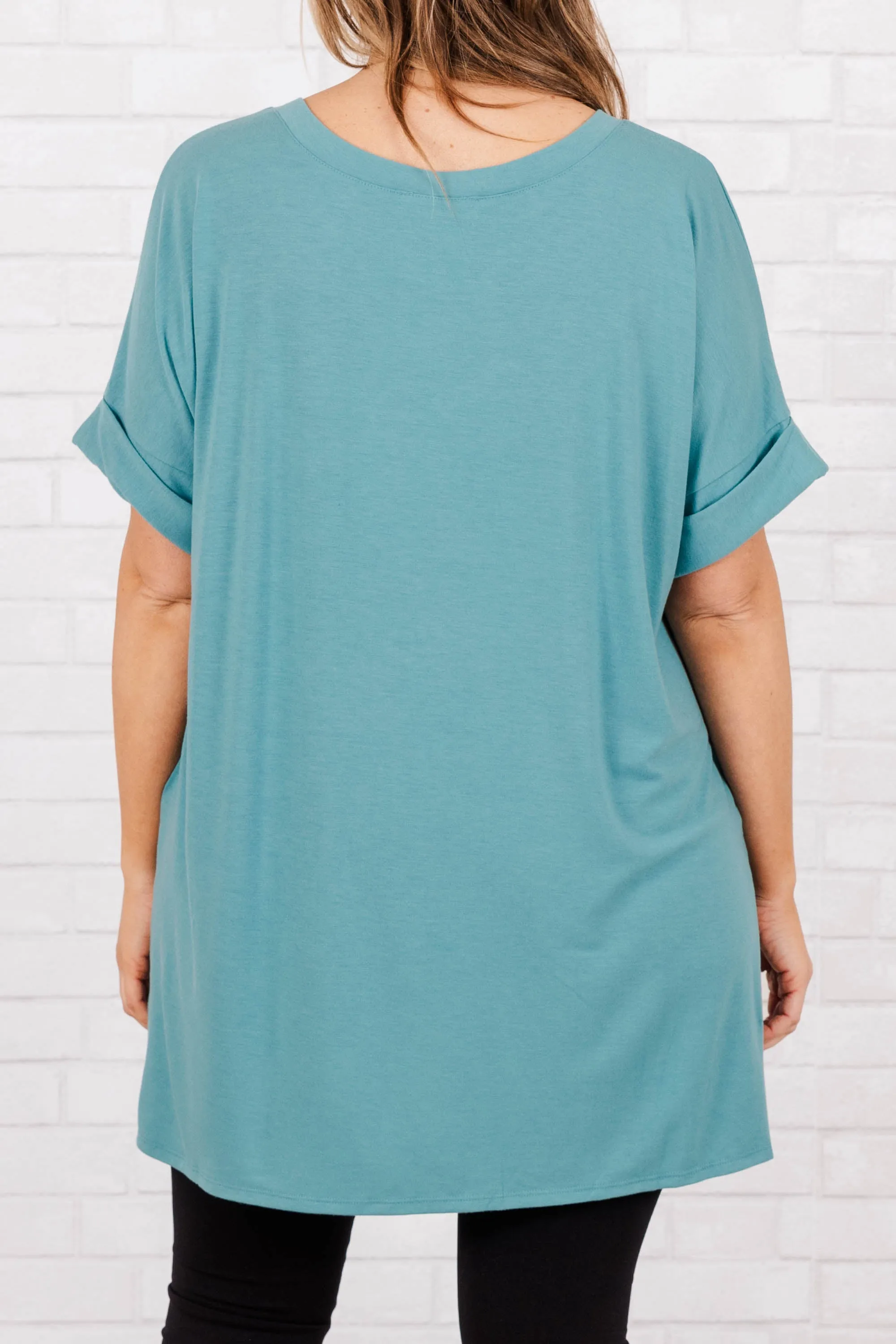 Comfy Travels Top, Dusty Teal