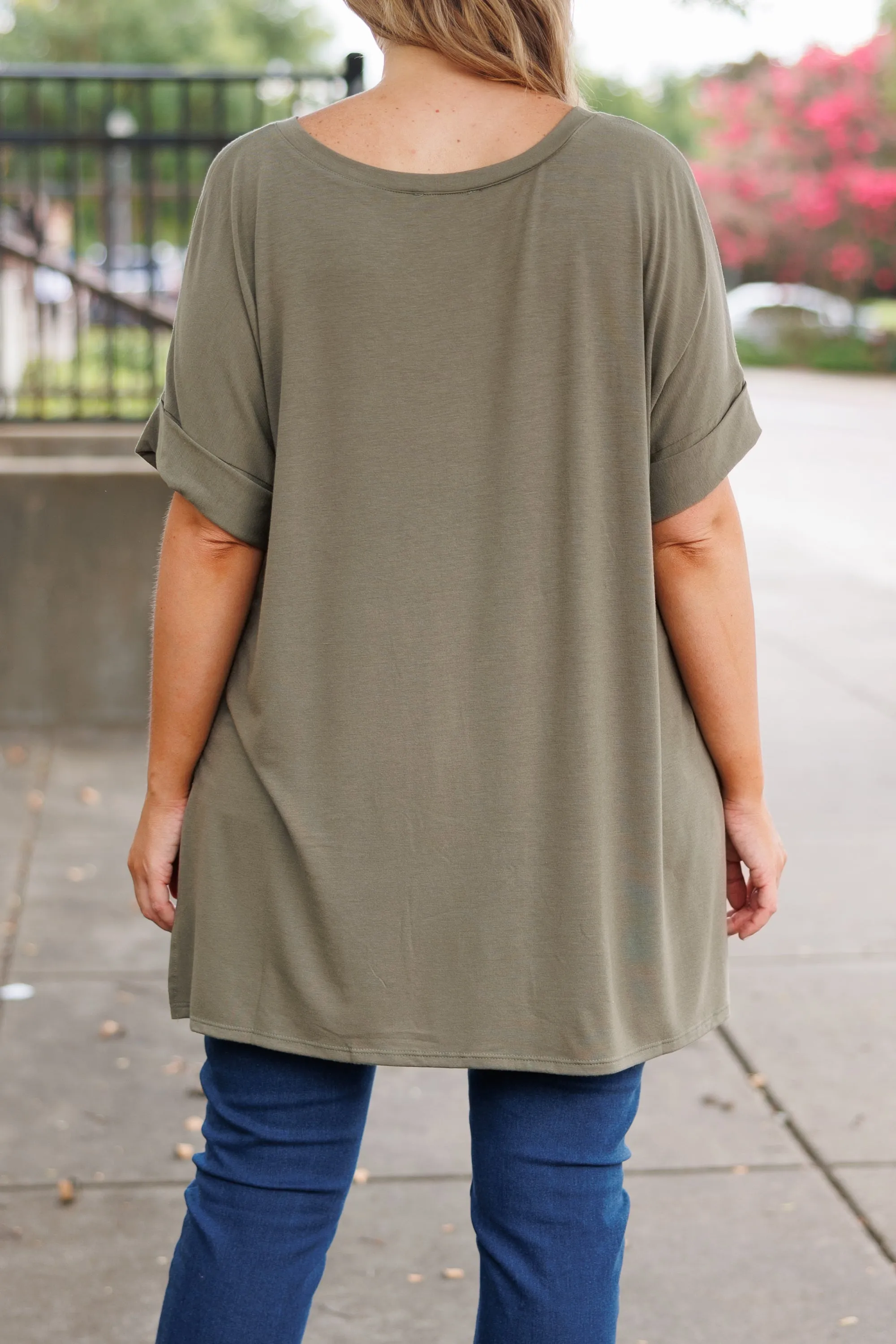 Comfy Travels Top, Light Olive