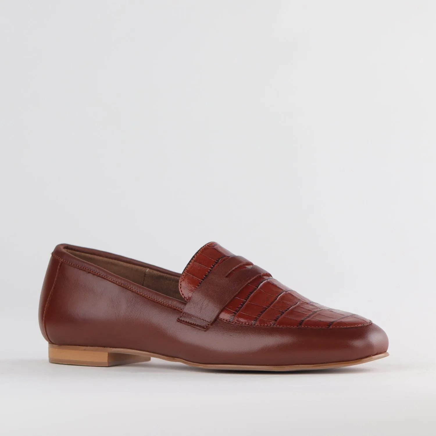 Croc Penny Loafer in Chestnut Multi - 12587