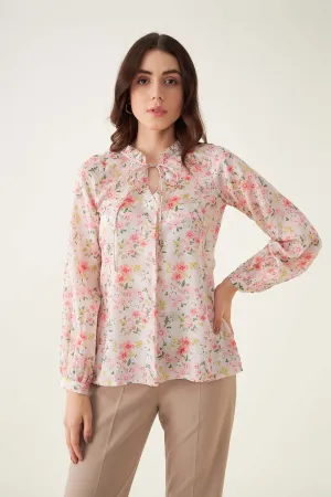 Cynthia Floral Ruffled Top - Multicolor