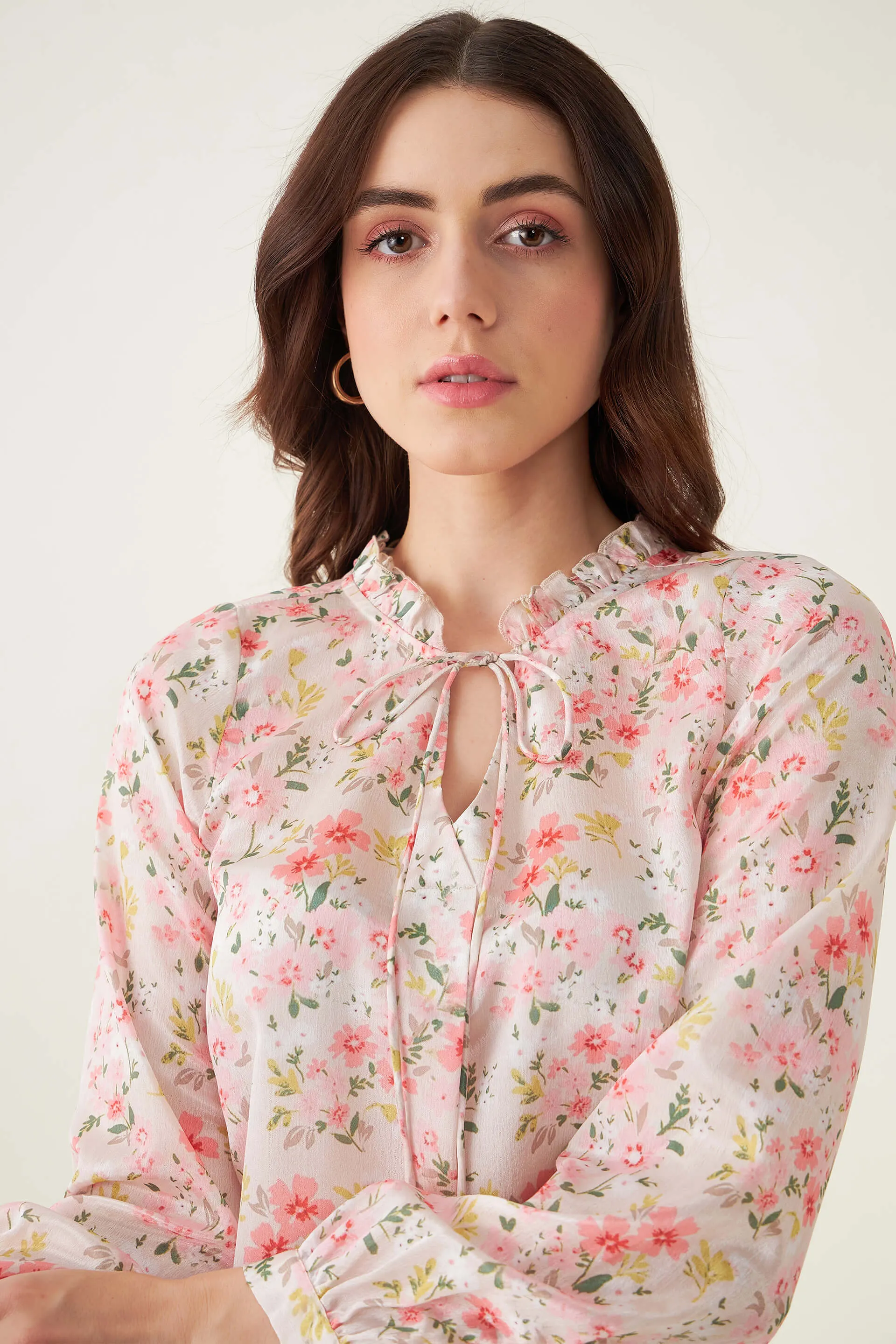 Cynthia Floral Ruffled Top - Multicolor