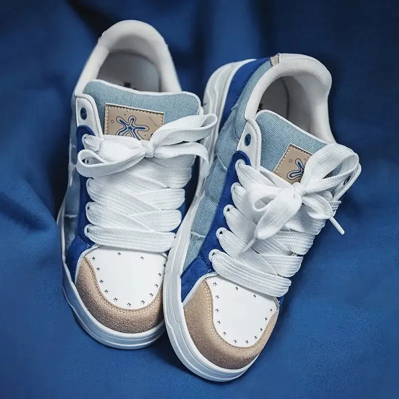 Denim Star Blue Y2K Sneakers for Stylish Streetwear Fashion
