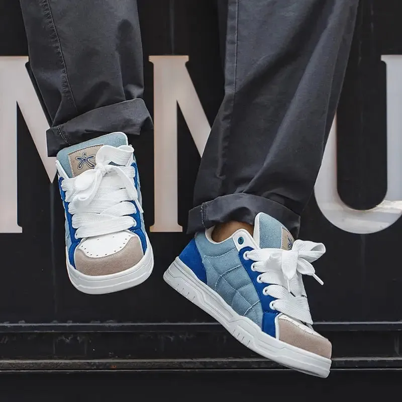 Denim Star Blue Y2K Sneakers for Stylish Streetwear Fashion