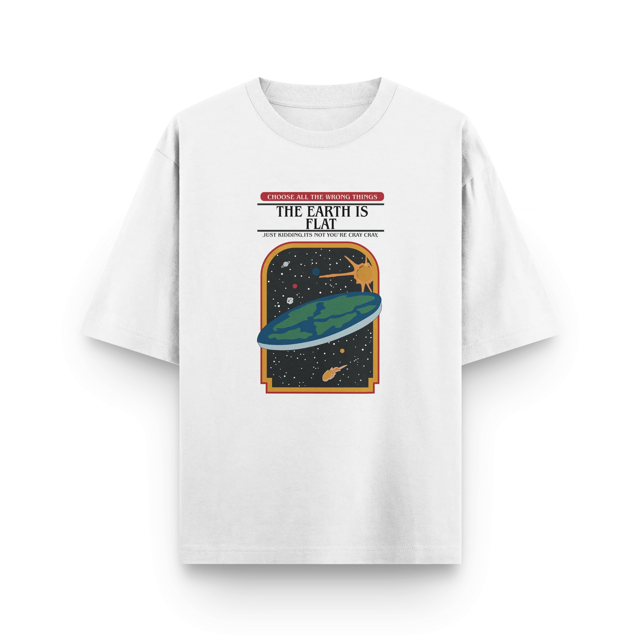 Earth Is Flat Oversized Tshirt by Kaihama