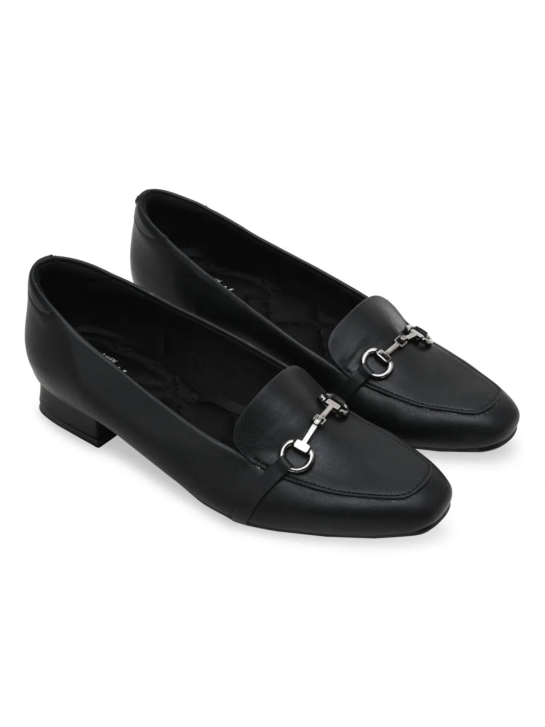 Empower By Rocia Black Women Buckled Work Wear Pumps